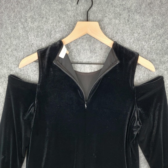 Calvin Klein Velvet 2 Pc Set Womens M Black Velvet Top Pants Stretch Outfit - Picture 6 of 16